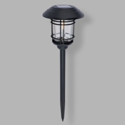 Caelum LED Outdoor Solar Spike Light, Black - thumbnail 4