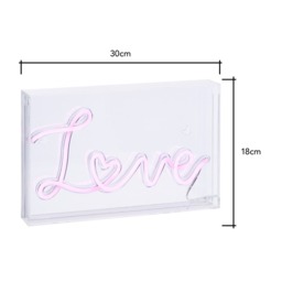 Glow LED Love Acrylic Neon Style Light Box, Pink - thumbnail 7