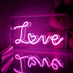 Glow LED Love Acrylic Neon Style Light Box, Pink - thumbnail 8