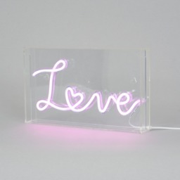 Glow LED Love Acrylic Neon Style Light Box, Pink - thumbnail 4