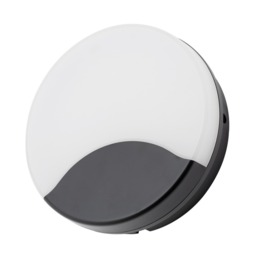 Swona 15 Watt LED Outdoor Round Bulkhead Light, Black