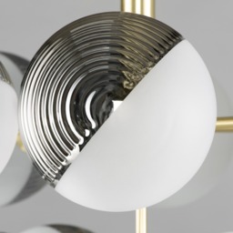 Emile Ceiling Pendant with Smoked and Opal Glass Shades, Satin Brass - thumbnail 6