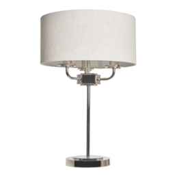 Henry 3 Light Table Lamp, Nickel - thumbnail 7