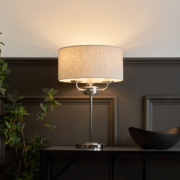 Henry 3 Light Table Lamp, Nickel - thumbnail 3