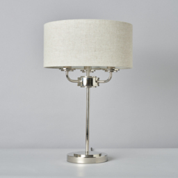 Henry 3 Light Table Lamp, Nickel - thumbnail 5