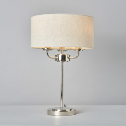 Henry 3 Light Table Lamp, Nickel - thumbnail 4