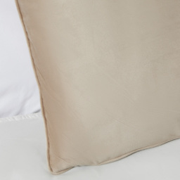Large Velour Piped Cushion, Natural - thumbnail 4