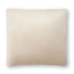 Large Velour Piped Cushion, Natural - thumbnail 3