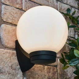 Westray Outdoor Globe Wall Light, Black - thumbnail 3