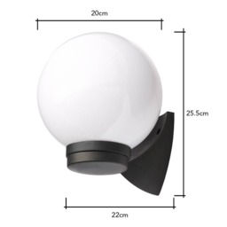 Westray Outdoor Globe Wall Light, Black - thumbnail 8