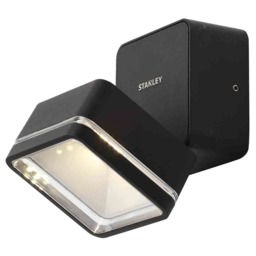 Stanley Tiber Outdoor LED Square Die-Cast Adjustable Wall Light, Black
