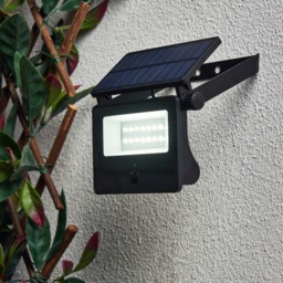 Solar Powered LED Outdoor Security Wall Light with PIR Sensor, Black - thumbnail 3