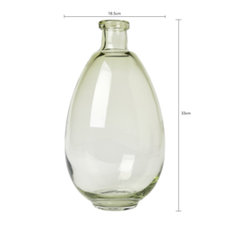 Tall Recycled Round Glass Vase, Green Tint - thumbnail 9
