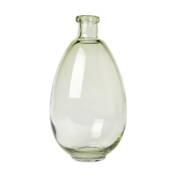 Tall Recycled Round Glass Vase, Green Tint - thumbnail 1
