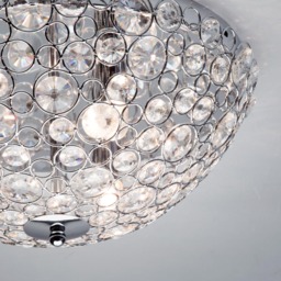 Ovus Oval Gem Bathroom Flush Ceiling Light, Chrome - thumbnail 6