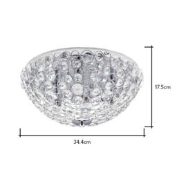 Ovus Oval Gem Bathroom Flush Ceiling Light, Chrome - thumbnail 7