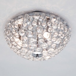 Ovus Oval Gem Bathroom Flush Ceiling Light, Chrome - thumbnail 4