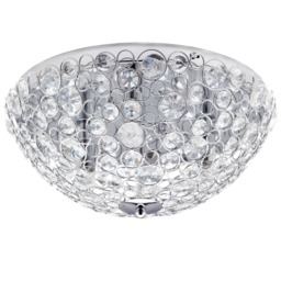 Ovus Oval Gem Bathroom Flush Ceiling Light, Chrome - thumbnail 1