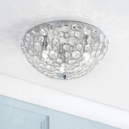 Ovus Oval Gem Bathroom Flush Ceiling Light, Chrome - thumbnail 3