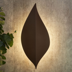 Lesley Outdoor LED Leaf Style Wall Light, Rust - thumbnail 3
