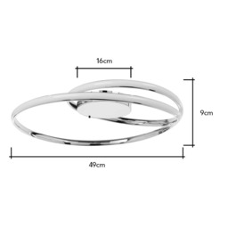 Renzo Colour Changing LED Flush Ceiling Light, Chrome - thumbnail 9