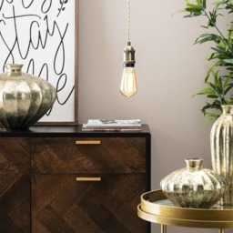 Industrial Style Champagne Cable Ceiling Pendant, Antique Brass - thumbnail 3