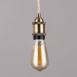 Industrial Style Champagne Cable Ceiling Pendant, Antique Brass - thumbnail 5
