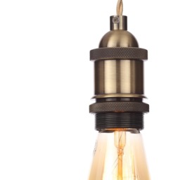 Industrial Style Champagne Cable Ceiling Pendant, Antique Brass - thumbnail 8