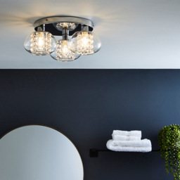 Klaudia Bathroom Flush Ceiling Light, Chrome - thumbnail 3