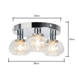 Klaudia Bathroom Flush Ceiling Light, Chrome - thumbnail 9