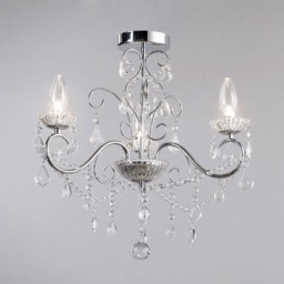 Daphne 3 Light Bathroom Chandelier, Chrome - thumbnail 4