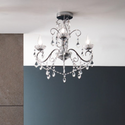Daphne 3 Light Bathroom Chandelier, Chrome - thumbnail 3
