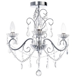 Daphne 3 Light Bathroom Chandelier, Chrome - thumbnail 1