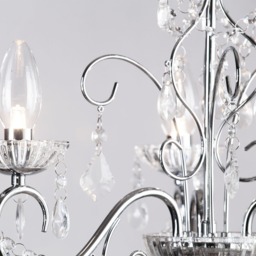 Daphne 3 Light Bathroom Chandelier, Chrome - thumbnail 6