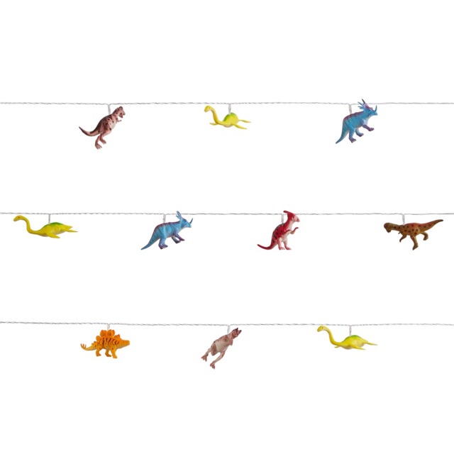 Glow LED Dinosaur String Lights, Multi Coloured - image 1