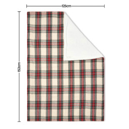 Christmas Check Throw with Sherpa Back, Multi-Coloured - thumbnail 6