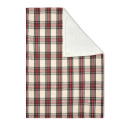 Christmas Check Throw with Sherpa Back, Multi-Coloured - thumbnail 3