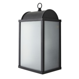 Rhys Box Frame Outdoor Wall Light, Black - thumbnail 1