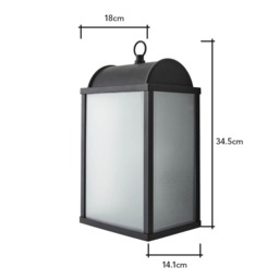Rhys Box Frame Outdoor Wall Light, Black - thumbnail 7