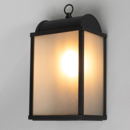 Rhys Box Frame Outdoor Wall Light, Black - thumbnail 4