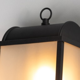 Rhys Box Frame Outdoor Wall Light, Black - thumbnail 6