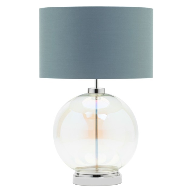 Metro Iridescent Glass Sphere Table Lamp, Nickel and Grey - image 1