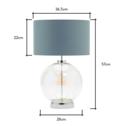 Metro Iridescent Glass Sphere Table Lamp, Nickel and Grey - thumbnail 9