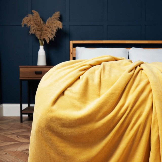 Microfleece Throw, Ochre - image 1