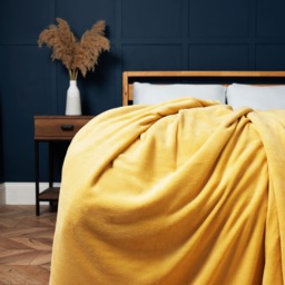 Microfleece Throw, Ochre - thumbnail 1