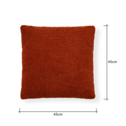 Really Soft Teddy Bear Fleece Cushion, Burnt Orange - thumbnail 7