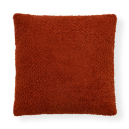 Really Soft Teddy Bear Fleece Cushion, Burnt Orange - thumbnail 3