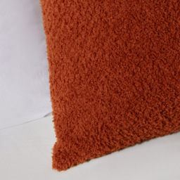 Really Soft Teddy Bear Fleece Cushion, Burnt Orange - thumbnail 4