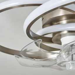 Trinity LED Dimmable Fan Ceiling Light, Satin Nickel - thumbnail 9