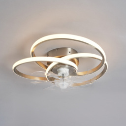 Trinity LED Dimmable Fan Ceiling Light, Satin Nickel - thumbnail 4